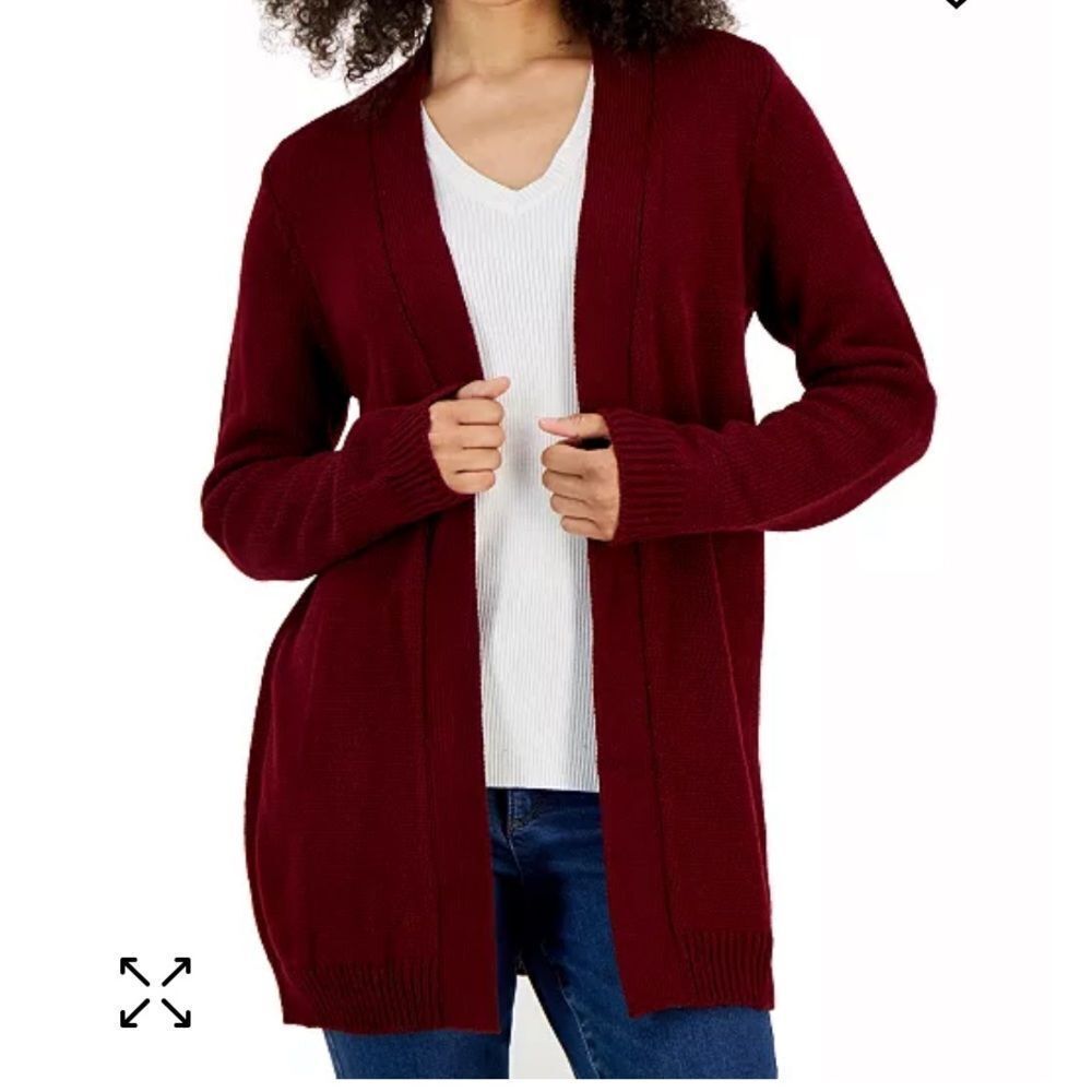 KAREN SCOTT
Women's Open-Front Cardigan KS Merlot M NWT and in packaging